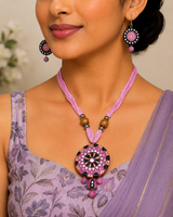 Handmade Pink Terracotta Jewelry Set for Women