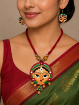 Durga Goddess Necklace Set with Earrings